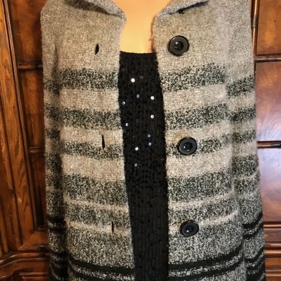 NWOT Jones New York Stripe Duster Cardigan - Picture 13 of 16